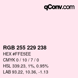 Color code: RGB 255 229 238 | qconv.com