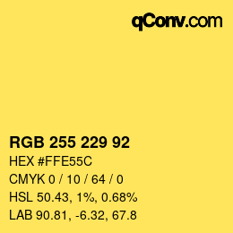 カラーコード: RGB 255 229 92 | qconv.com