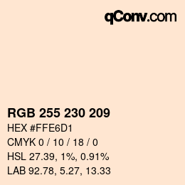 Color code: RGB 255 230 209 | qconv.com