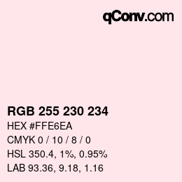 颜色代码: RGB 255 230 234 | qconv.com