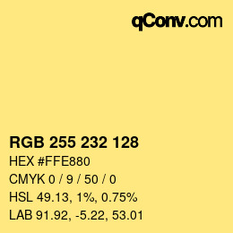 Color code: RGB 255 232 128 | qconv.com