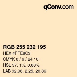 Farbcode: RGB 255 232 195 | qconv.com
