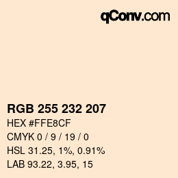 Color code: RGB 255 232 207 | qconv.com