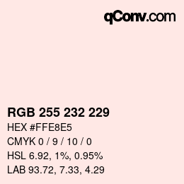 Color code: RGB 255 232 229 | qconv.com