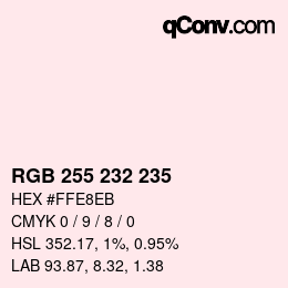 颜色代码: RGB 255 232 235 | qconv.com