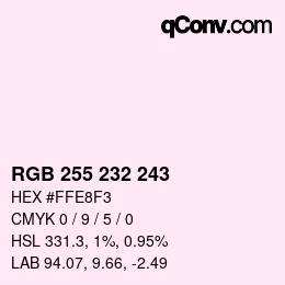 Color code: RGB 255 232 243 | qconv.com