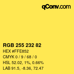 Color code: RGB 255 232 82 | qconv.com