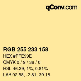 カラーコード: RGB 255 233 158 | qconv.com