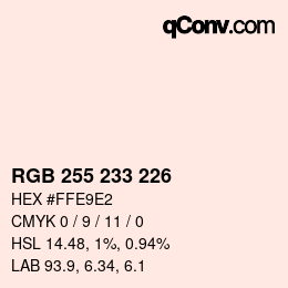 Color code: RGB 255 233 226 | qconv.com