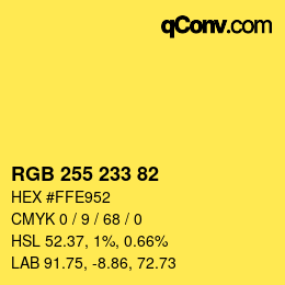 カラーコード: RGB 255 233 82 | qconv.com