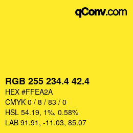 カラーコード: RGB 255 234.4 42.4 | qconv.com
