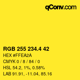 カラーコード: RGB 255 234.4 42 | qconv.com