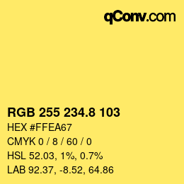 Color code: RGB 255 234.8 103 | qconv.com