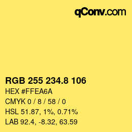 Color code: RGB 255 234.8 106 | qconv.com