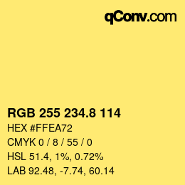 Color code: RGB 255 234.8 114 | qconv.com