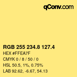 カラーコード: RGB 255 234.8 127.4 | qconv.com