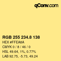 Color code: RGB 255 234.8 138 | qconv.com