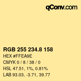 Color code: RGB 255 234.8 158 | qconv.com