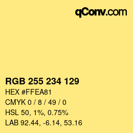 颜色代码: RGB 255 234 129 | qconv.com