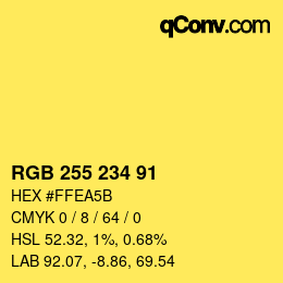 Farbcode: RGB 255 234 91 | qconv.com