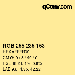 Farbcode: RGB 255 235 153 | qconv.com