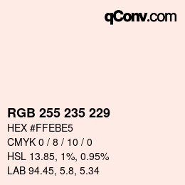 Color code: RGB 255 235 229 | qconv.com
