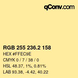 Color code: RGB 255 236.2 158 | qconv.com