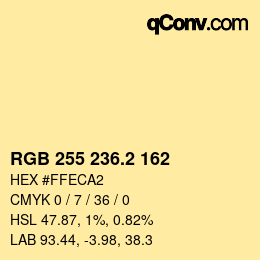 Color code: RGB 255 236.2 162 | qconv.com