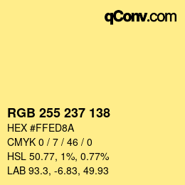 Color code: RGB 255 237 138 | qconv.com