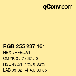 Color code: RGB 255 237 161 | qconv.com