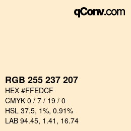 Color code: RGB 255 237 207 | qconv.com