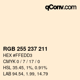 Código de color: RGB 255 237 211 | qconv.com