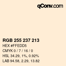 颜色代码: RGB 255 237 213 | qconv.com