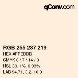 颜色代码: RGB 255 237 219 | qconv.com