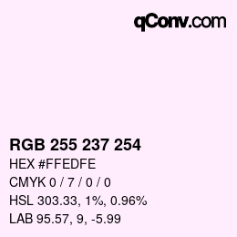 Código de color: RGB 255 237 254 | qconv.com