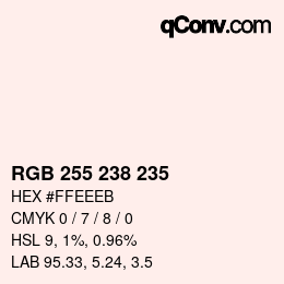 Color code: RGB 255 238 235 | qconv.com