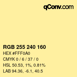 Farbcode: RGB 255 240 160 | qconv.com