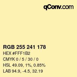 Color code: RGB 255 241 178 | qconv.com