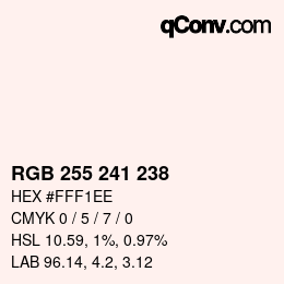 Color code: RGB 255 241 238 | qconv.com