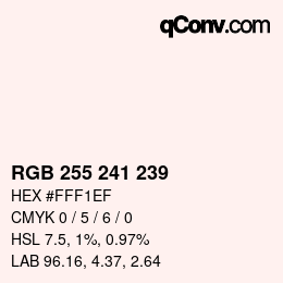 Color code: RGB 255 241 239 | qconv.com