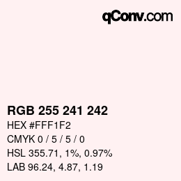 Farbcode: RGB 255 241 242 | qconv.com