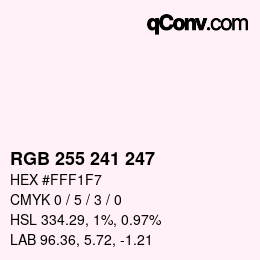 Color code: RGB 255 241 247 | qconv.com
