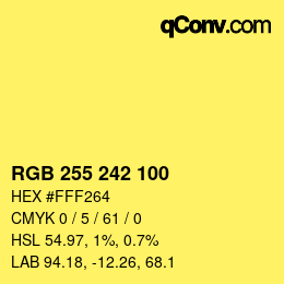 Color code: RGB 255 242 100 | qconv.com