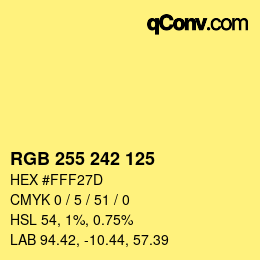 Color code: RGB 255 242 125 | qconv.com