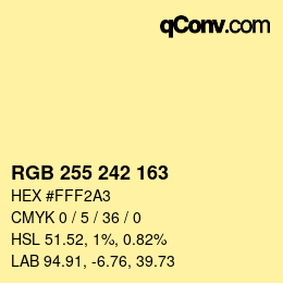 Color code: RGB 255 242 163 | qconv.com