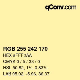 Color code: RGB 255 242 170 | qconv.com