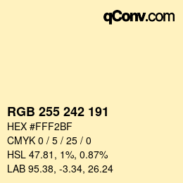 Color code: RGB 255 242 191 | qconv.com
