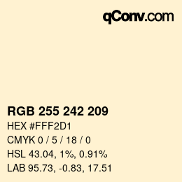 Código de color: RGB 255 242 209 | qconv.com