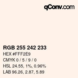 Color code: RGB 255 242 233 | qconv.com