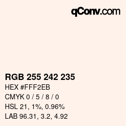 Color code: RGB 255 242 235 | qconv.com